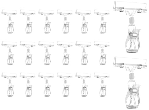 Abiyou Segno Esposizione Clip, 20 Pezzi Plastica Girevole Segno Clip, Segno Plastica Supporto, Supporto Girevole a Clips in Plasticà, Clips per Etichette Rotanti in Plàstica, per Cartellini Prezzi