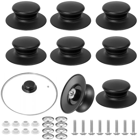 8 Stück Topfdeckelgriff Bakelit Deckel Griffe Deckelgriff Hitzebeständig, Universal Topfdeckel Griffe für Glasdeckel, Einfache Montage für Kochgeschirr und Pfannendeckel