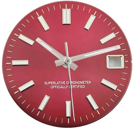 Melitare Esfera de Reloj estéril de 29mm con manecillas Luminosas for NH35 NH36, Ajuste a Las 3,0 en Punto, 8 Accesorios de Movimiento automático, 1 ud.