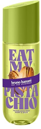 bruno banani Eat My Pistachio Body & Hair Mist für Sie, ambrierter Gourmand-Duft für Körper & Haare, 236ml