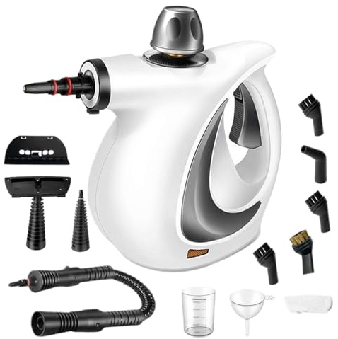 Limpiador de vapor portátil - Potente y seguro, limpiador portátil | Limpiador de vapor de mano para juntas, suelos, moquetas - Limpieza de tejidos, ventanas, coches, suciedad, grasas, suelos