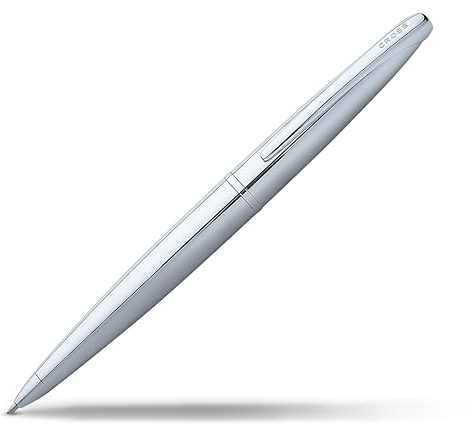 Cross ATX Kugelschreiber (Drehmechanik, Strichstärke M, Schreibfarbe schwarz, inkl. Geschenkbox) glanz-chrom