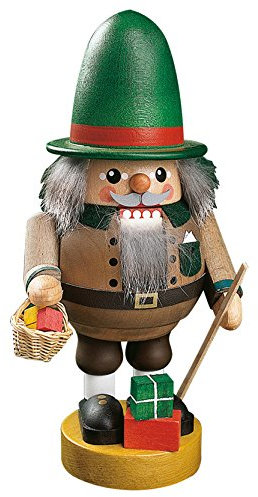 Richard Glässer Seiffen Nussknacker Spielzeughändler, 21 cm hoch, original Erzgebirge