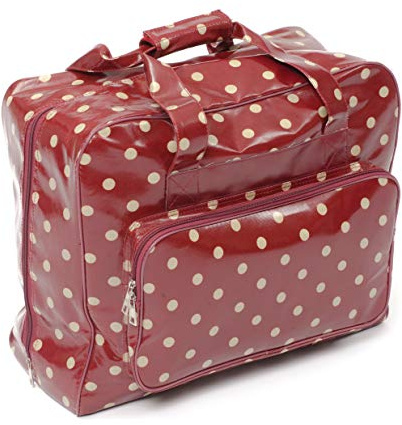 Hobby Gift Esclusiva Borsa per Macchina da Cucire, Borsa da Trasporto Imbottita in PVC, Accessori Extra, 20 x 43 x 37 cm, Pois Rossi