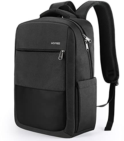 HOMIEE Zaino Uomo Zaino Casual Vintage Scuola Università Borsa Libro Zaini porta PC 15.6 Pollici con Porta USB Classico Impermeabile Zaino da Lavoro Viaggio Nero