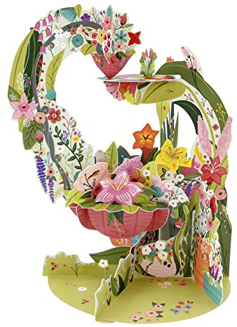 SANTORO Pendulum, 3D Pop Up Greeting Card - Flower Show, Botanical Garden - For Her, For Mum, Birthday, Mothers Day, Garden Lovers | Wildflower, Sping, Lilies, Tulips