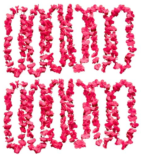 UV FLOOR - Neonfarbene Blumenkette - Premium-Qualität - Neonfarbenes Zubehör - Party - Kostüm - 12er-Set