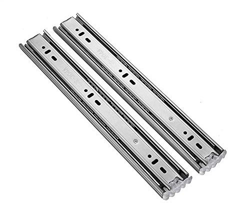 SSHHM Edelstahl Schubladenschiene,Stark Tragend,Schwerlast Teleskopschiene,Wasserdicht, Langlebig und Verschleißfest/Silber / 16 in(40cm)