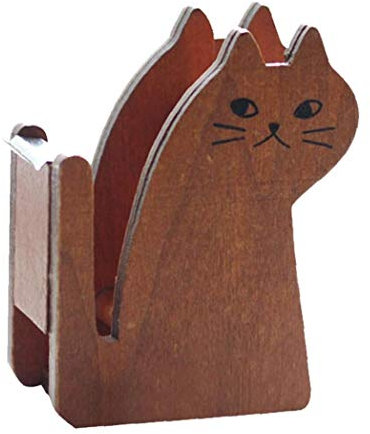 Froiny 1pc-Schreibtisch-briefpapier Klebeband-abroller, Holz Bandabschneider, Katze-Form-Rollen-bandhalter Ständer, Verpackung Sealing Schneidwerkzeug