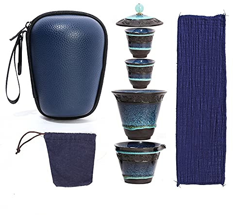 Juego de té de Viaje de Kung Fu Chino, Tetera de Esmalte de cerámica, Taza de té, Tetera de Porcelana Gaiwan, teteras, Juegos de té, Utensilios para Beber, Ceremonia del té