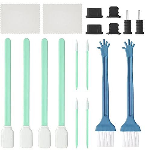 N//C 18 Teiliges Handy Reinigungsset, Anti Staub Plug Telefon Staub Plug Telefon Port Reinigungsbürsten Kit Kompatibel mit iPhone, Samsung Galaxy, IOS und Android