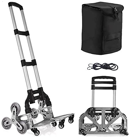 Stair Climbing Hand Truck Heavy-Duty Shopping Cart，Heavy-Duty Hand Truck Portable Folding Cart for Moving with Universal Wheels and with Removable Waterproof Canvas Bag