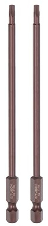 sourcing map 2uds T15 Torx Barrena 1/4 Hexagonal Vástago 6 Longitud Magnético Seguridad Estrella Destornillador Eléctrica Herramienta, Rojo