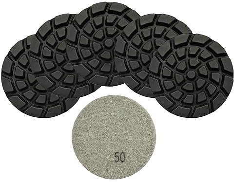 Diamant Beton Polierpads - BRSCHNITT 6 Stück 4 Zoll Körnung # 50 Harzbindung Pads erneuern Betonboden Erneuerung Reparaturscheibe