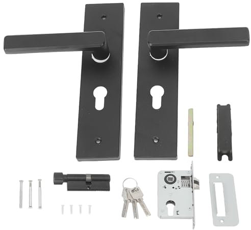 Türgriffschloss für Schlafzimmer, Aluminiumlegierung, Innenraum, Türschloss, Badezimmer, stummes Türknauf-Set, Schlösser, Türschloss-Set, Massivholz, Türgriff-Set mit Schloss und Schlüssel für