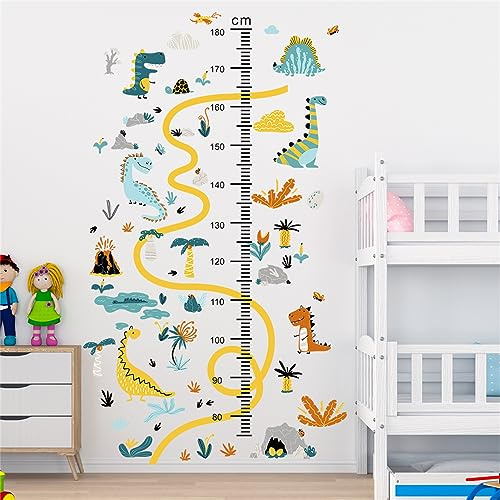 Kinder Höhe Diagramm Wandaufkleber, Wandtattoo Kinderzimmer, Messlatte Kind Wandsticker Tiere Dinosaurier Auto Astronaut Aufkleber, Geschenke für Jungen & Mädchen (Mehrere Dinosaurier-G)