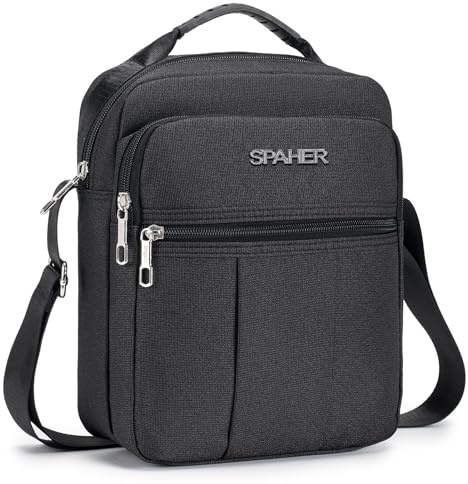 SPAHER Borsello Uomo Tracolla Impermeabile - Borsa a Tracolla Borsellino Regalo per Uomo