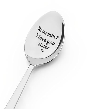 Little Big Sisters Gifts From Brother Sister Birthday Gifts for Sister Engraved Spoon Gifts for Women Sister Christmas Gifts for Sister In Law Remember I Love You Sister Coffee Tea Spoons