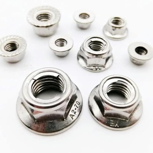 4er-Pack M4-M12 304 Edelstahl-Vollmetalleinsatz sechseckige selbstsichernde Mutter mit Sicherungsmutter GB6187-M4 flacher Boden
