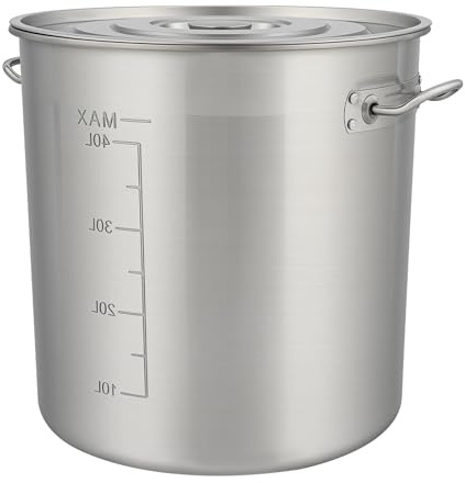 LUNICASHA Olla de acero inoxidable para sopa, 50 L, con tapa, 50 L, acero inoxidable, LT-5171