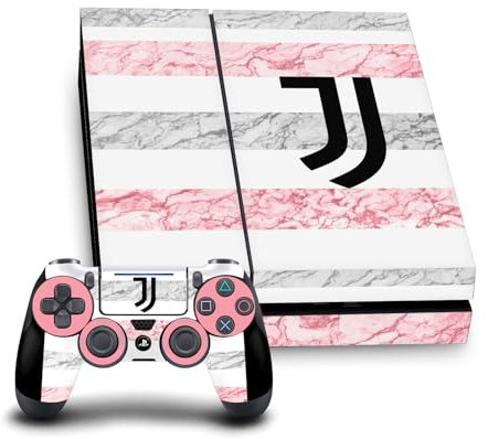 Head Case Designs Offizielle Juventus Football Club Away 2023/24 Match Kit Vinyl Haut Gaming Aufkleber Abziehbild kompatibel mit Sony PlayStation 4 PS4 Console and DualShock 4 Controller Bundle