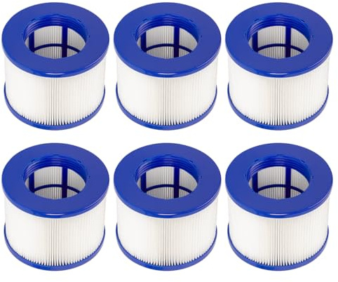 FFyan 6 pièces Cartouche de Filtre de Rechange Compatible avec Clever Spa, pour Cosy Spa Filtre, pour Filtre Spa Gonflable, Filtre 75 x 100 mm,Hot Tub Filter.