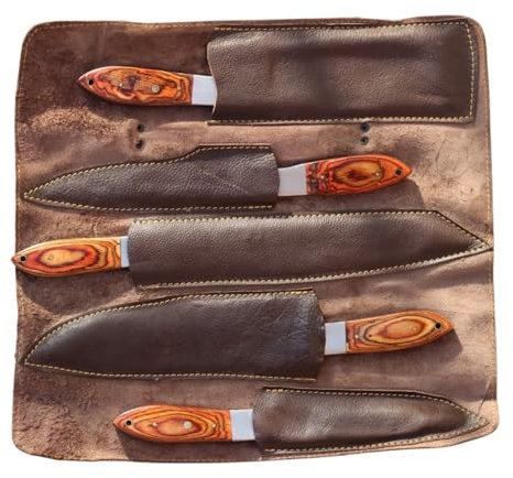 REWON set couteaux de cuisine Professionnel, 5 Pièces acier inoxydable ensemble de Couteaux de Chef, couteaux de cuisine Couteau à Légumes Boucher