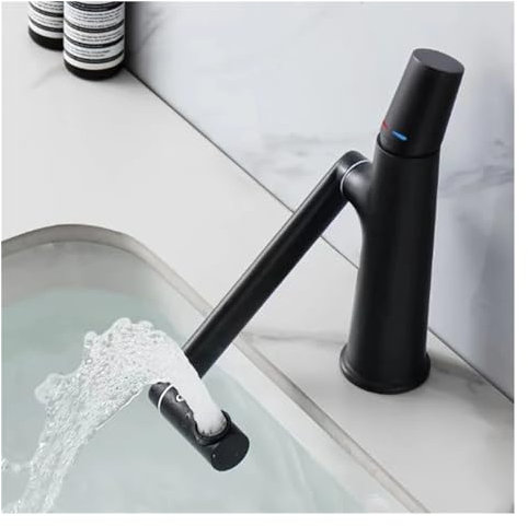 SFEWF Grifo, Grifo de Lavabo Gris, rociador de Brazo de Ducha Giratorio, caño de Agua Corriente, Mezclador de Agua fría y Caliente Decorativa de una Sola manija, grúa para Fregadero de baño