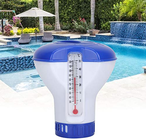 Dispensador de Tabletas de Cloro Flotante con Termómetro para Piscina, SPA