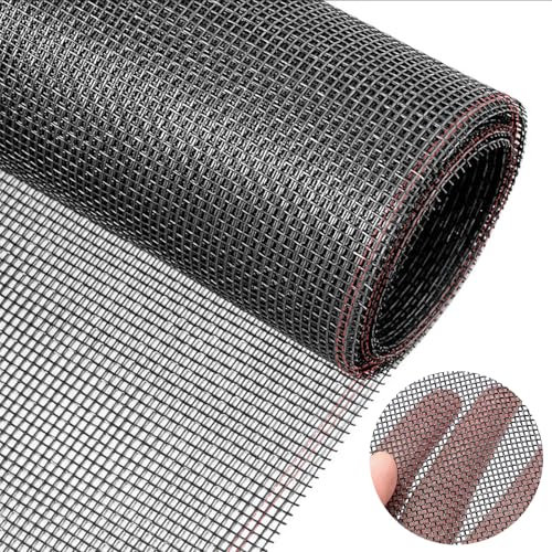 MOSTFUN Fly Screens for Windows, 120x250cm Washable Mosquito Net Window, Fiberglass Window Mesh Insect Screen, Window Fly ​Screen Replacement, Keep Flies, Mosquitoes, Bugs Out (Black)