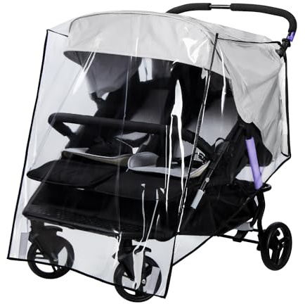 Bemece Twins Stroller Rain Cover Side by Side, Rain/Wind/Dust Proof