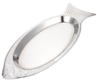 Ciieeo Plato De Pescado Inoxidable 45cm Plato Parrilla Forma De Pez Material Resistente Diseño Artístico Fácil De Limpiar Adecuado Para Servir Pescado