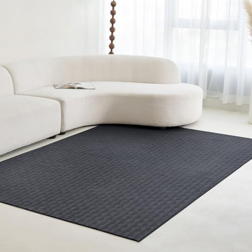 CASTLYE Moderner Kurzflor Teppich aus Kaschmirimitat - Faltbarer, Waschbarer Wohn- und Schlafzimmerteppich, 80 x 150 cm, Schwarz