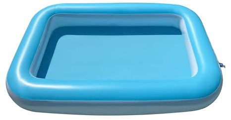 Plastic Inflatable Sensory Sand Pool for Kids,Kiddie Splash Pool Wading Pools，Small Thickened Outdoor Play Water Pit, Toddler Small Swimming Pools, Large Sand Box (blue, S-53*35*9(OD))
