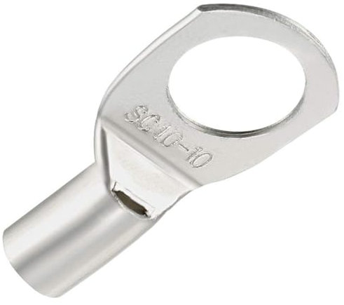 TOP-VIGOR 10Pcs 8 AWG Copper Wire Lug SC10-10, Crimp Ring Terminals Cable Lugs Bolt Hole, Battery Cable Ends Eyelets Connectors for Car Boat Auto Electrical Use