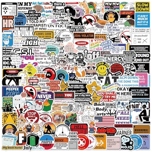 200 Pcs Funny Stickers for Adults - Waterproof Meme Sticker Pack for Water Bottles, Laptop & Hard Hats | Sarcastic Humor, Dark Comedy Decals - No Repeats!