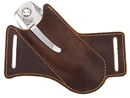 Generisch Taktische Klappmessers cheide aus Leder für Gürtel – 5 Zoll Taschenmesser Halter, Gürtelmessertasche für Outdoor, Jagd, Camping und tägliches Tragen