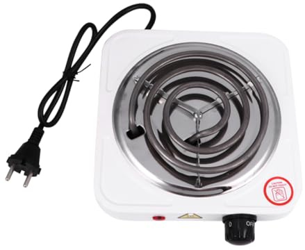 FUNNETOYU Estufa Eléctrica Portátil Quemador Ajustable 1000w Estufa De Placas Calientes Control De Temperatura Bobina Eléctrica Doméstica Para Cocina y Viajes
