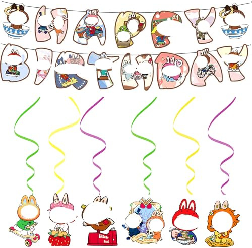 Deko Geburtstag, Geburtstag Deko, Kindergeburtstagsdeko Mit Banner und Spirale, Perfekte Partydekoration für Thematische Feiern und Familienfeste, Einfach Aufzuhängen und Zu Dekorieren ﻿