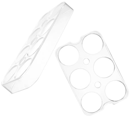 HONITANO 2 Stück Eierhalter Für Kühlschrank Tür 6 8 Fächer Kunststoff Aufbewahrung Transparente Rutschfeste Eierablagen Für Frische Eier Stapelbare Kühlschrank Organizer