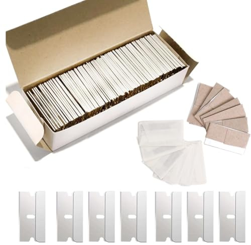 100 PCS Silver Scraper Replacement Blades – Durable Replacement Parts for Window Glass Paint Scrapers | Multi-Use Cleaning Tool Ideal for Removing Stickers,Glue Residues and Paint from Glass
