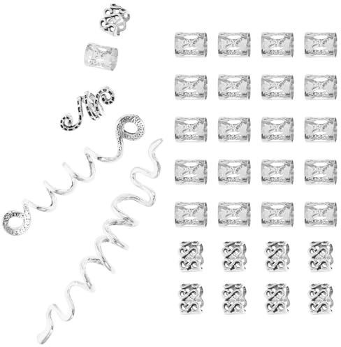 HOMSFOU 38pcs Silver Zinc Alloy Spiral Hair Clips Hair Jewelry for Braids Braiding Accessories Easy to Manipulate and Bend for Weddings and Fashion Shows