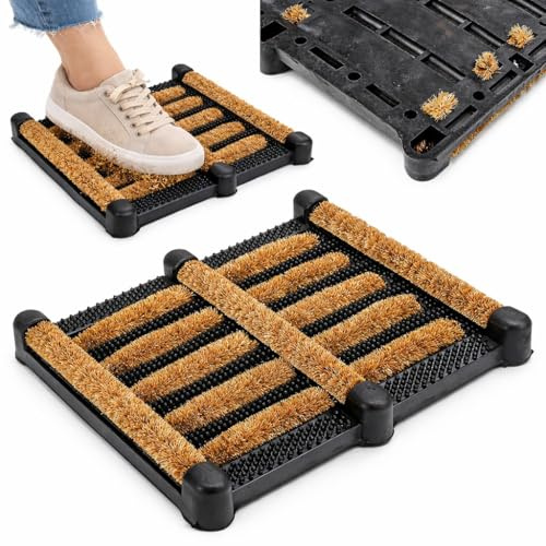 Kokos Schuhabstreifer Schuhputzer Schuhabtreter Schuhreiniger Gummi Fußmatte Abstreifer Indoor/Outdoor