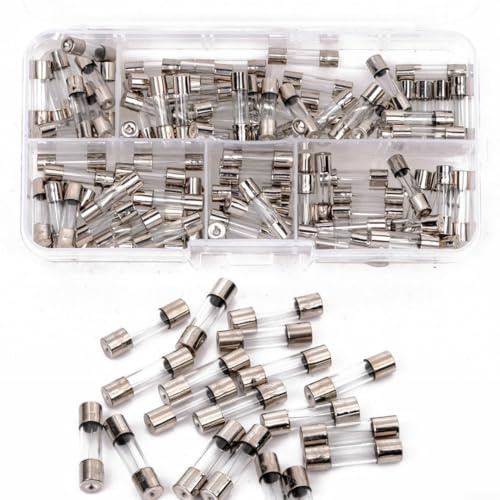 Fusibili a tubo di vetro ad azione rapida, 5 x 20 mm, 250 V, 0,1 A fino a 30 A, 14 valutazioni standard per l'alimentazione e la protezione dei dispositivi, 150 pezzi