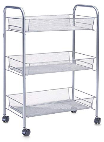 Zeller 17720 Carrello a Ripiani, Metallo, Argento, 44x26x62.5 cm