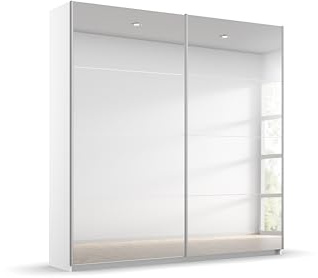 Rauch Möbel SUBITO, Schwebetürenschrank, Farbe Weiß, Breite 181 cm | Kleiderschrank mit Schiebetüren, 2-türig, mit Spiegel, für Schlafzimmer, Kinderzimmer, Jugendzimmer, Garderobe, Flur