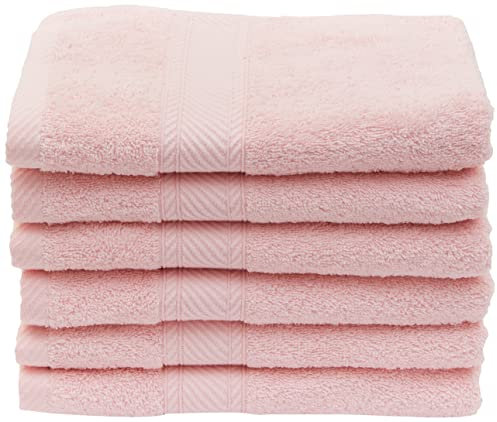 De Witte Lietaer - 194 850, Set di 6 asciugamani da bagno, in cotone, Rosa chiaro (Rose), 100 x 50 cm