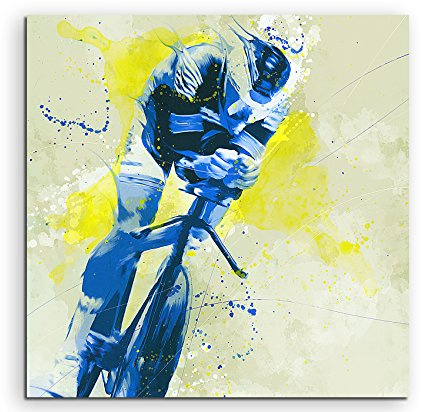 Paul Sinus Art Radsport III 60x60cm SPORTBILDER Splash Art Wandbild Aquarell Art
