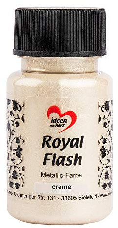 Ideen mit Herz Royal Flash, Acryl-Farbe, metallic, mit feinsten Glitzerpartikeln, 50 ml (creme)
