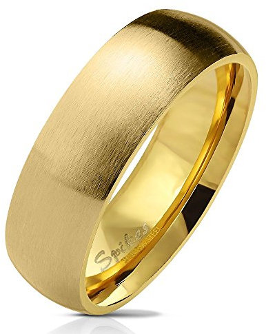 Bungsa 60 (19.1) goldener RING für Damen & Herren - Gold - Damenring aus EDELSTAHL matt - edler Edelstahlring geeignet als Verlobungsringe, Freundschaftsringe & Partnerringe